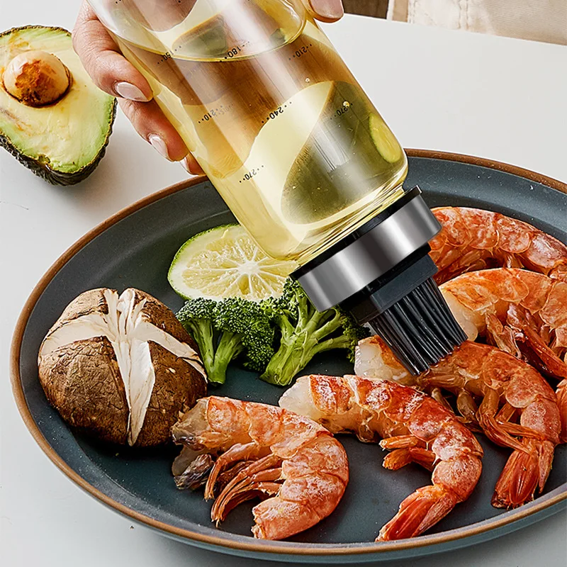 

Kitchenware High Borosilicate Bottle Body High Temperature Resistant Material Barbecue Meat Integrated Silicone Oil Brush