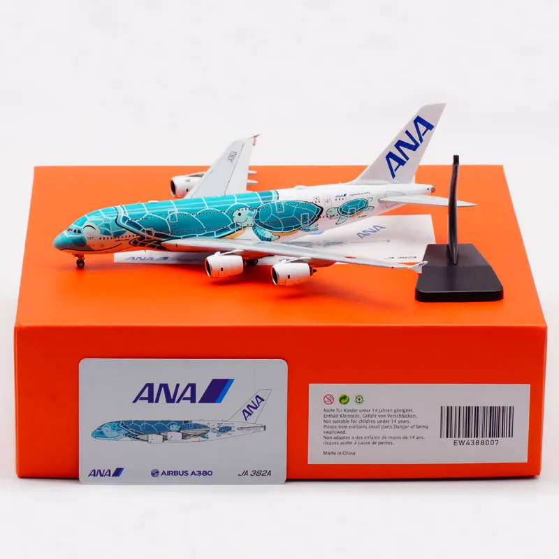 

1:400 Scale Model ANA A380 JA382A Green Turtle Diecast Alloy Static Aircraft Collection Decoration Airplane Display Gifts Toys