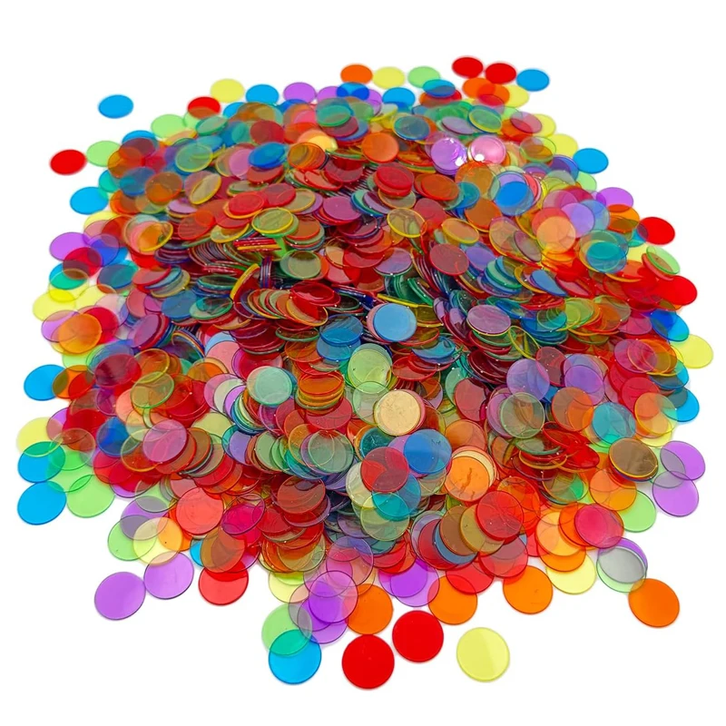 600/300PCS 19MM Transparent Color Bingo Counting Chips For Kids Math Educational Games Teaching Supplies For The Classroom