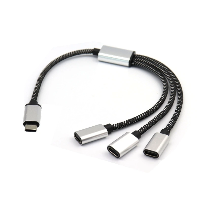 USB C Male to 3 USB C Female Splitter Cord Converter Multiple Hubs USB C Port Hub Charger Power Split Adapter