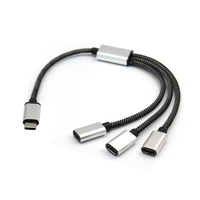 USB C Male to 3 USB C Female Splitter Cord Converter Multiple Hubs USB C Port Hub Charger Power Split Adapter 1