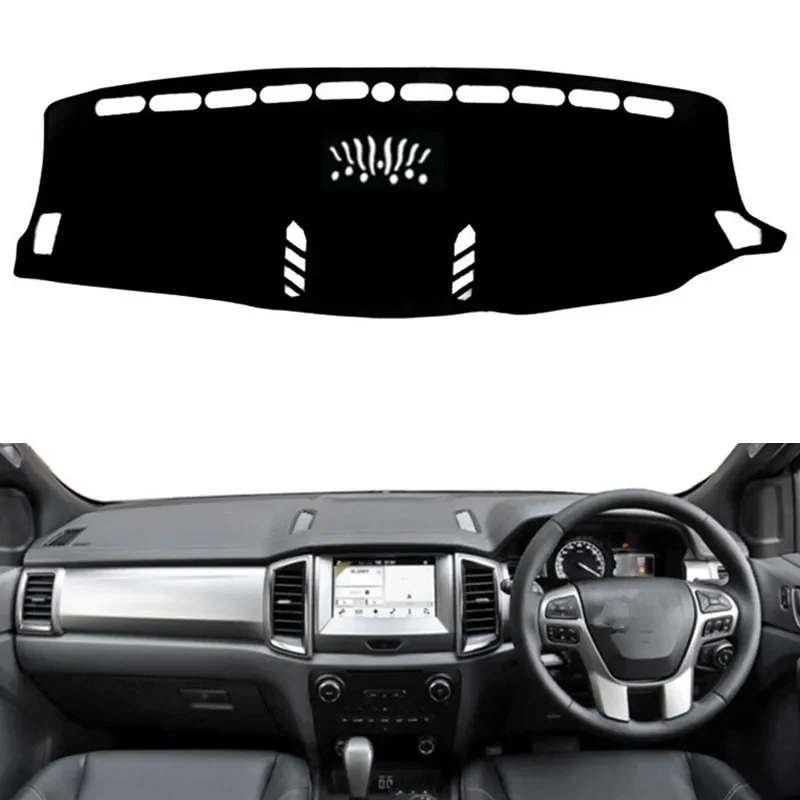 

Car Dashboard Cover Mat Pad Anti-UV Dashmat Sun Shade Instrument Carpet Accessories For Ford Ranger Everest 2016 2017 2018 2019