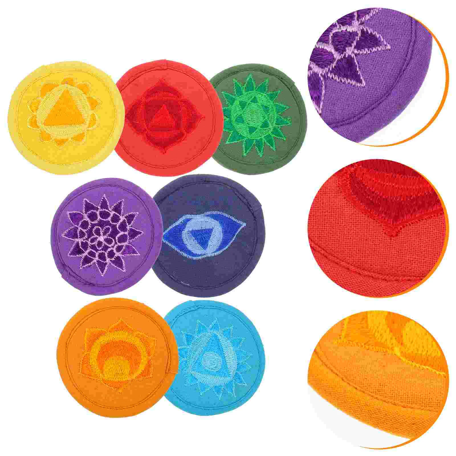 

7pcs Sound Bowl Pad Mat Embroidered Buddha Sound Bowl Singing Bowl Holder Cushion
