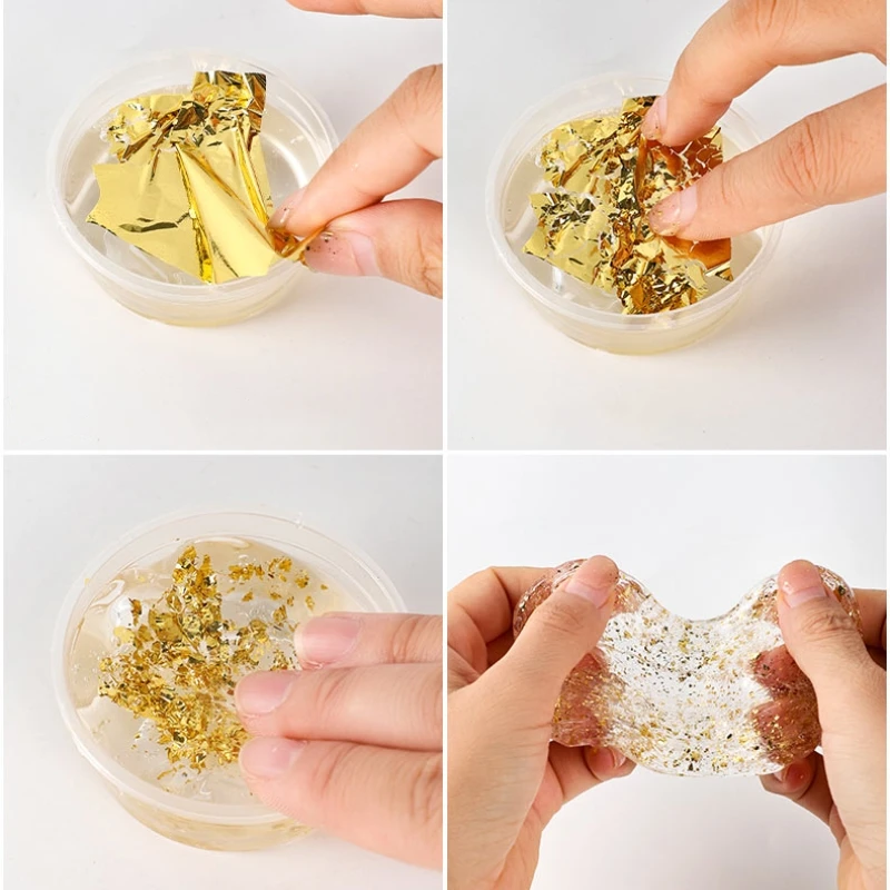 Simulated Gold Foil Paper Soft Pottery Clay Decoration DIY Earrings Jewelry Beads Making Accessories 10pcs polymer clay tools pottery sculpting tools clay sculpting tools pottery tools clay craft tool