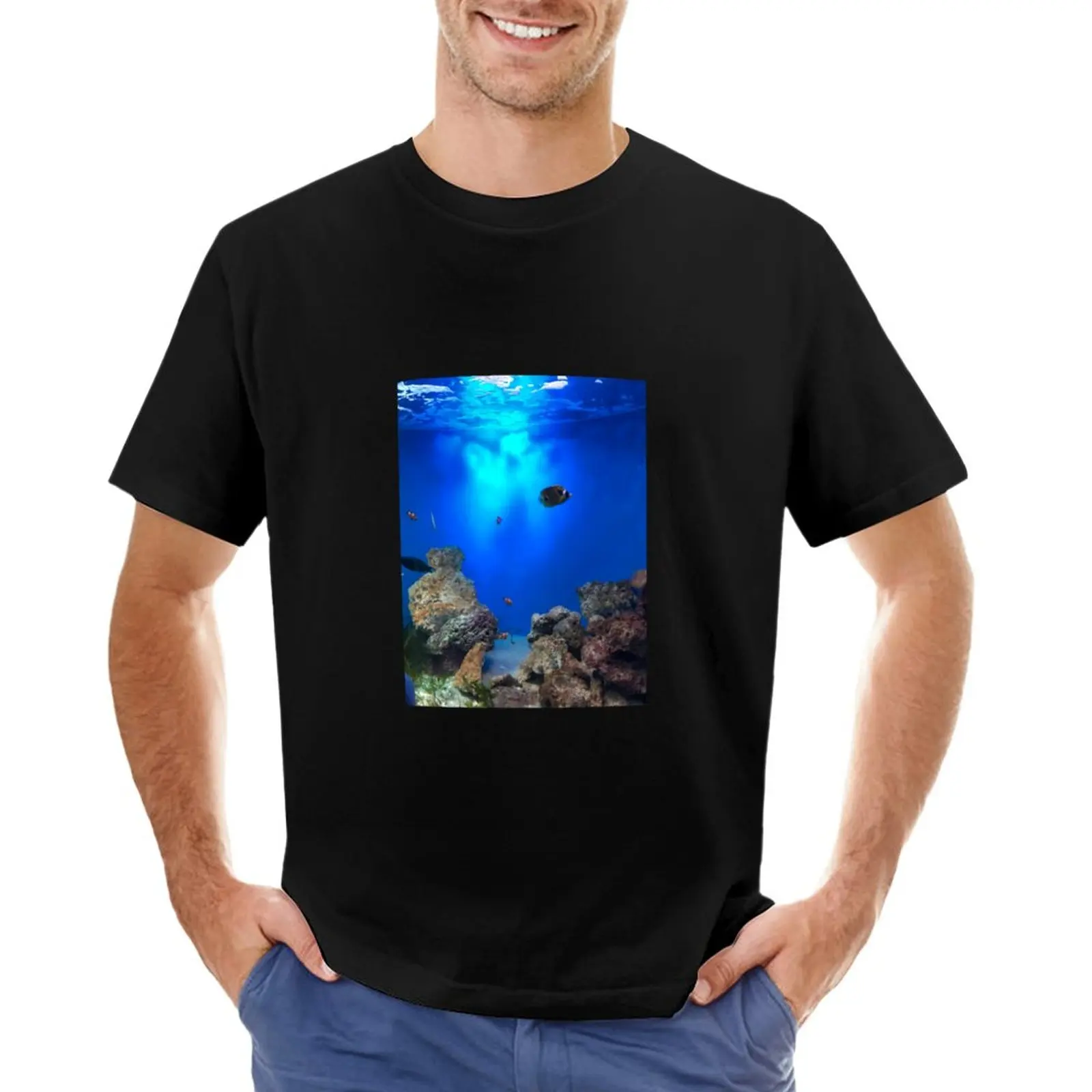 

fish in aquarium T-Shirt korean fashion Short sleeve tee summer tops mens long sleeve t shirts