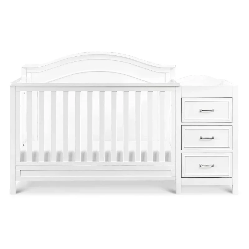 4-in-1 Convertible Crib and Changer Combo in White 6