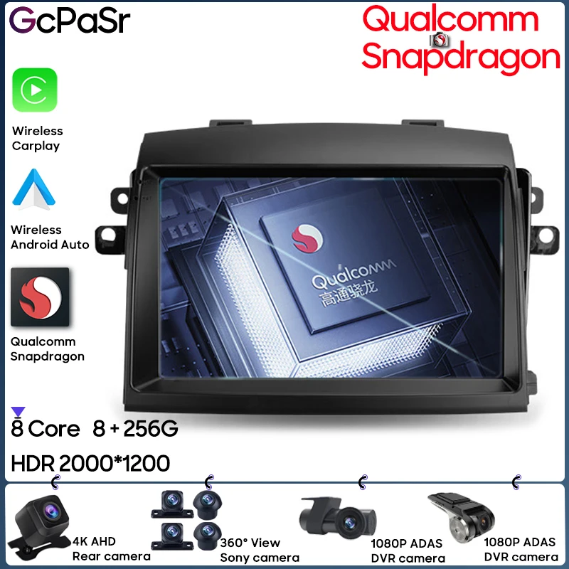 

Qualcomm Car Radio Android Video For Toyota Sienna 2 II XL20 2003 - 2010 GPS Navigation Auto Stereo 5G Wifi Screen Dash No 2din