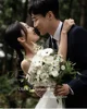 OLOEY Simple A Line Organza Wedding Dresses Off the Shoulder Sleeves Floor Length Bridal Gowns Customised Plain Mariage Korea 4