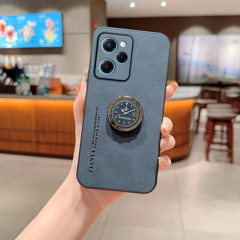 X5 X3 Pro X4 GT Soft PU Skin With Ring Stand Protective Back Cover Case For Xiaomi POCO M5 M5S M4 PRO shell_voghion.com