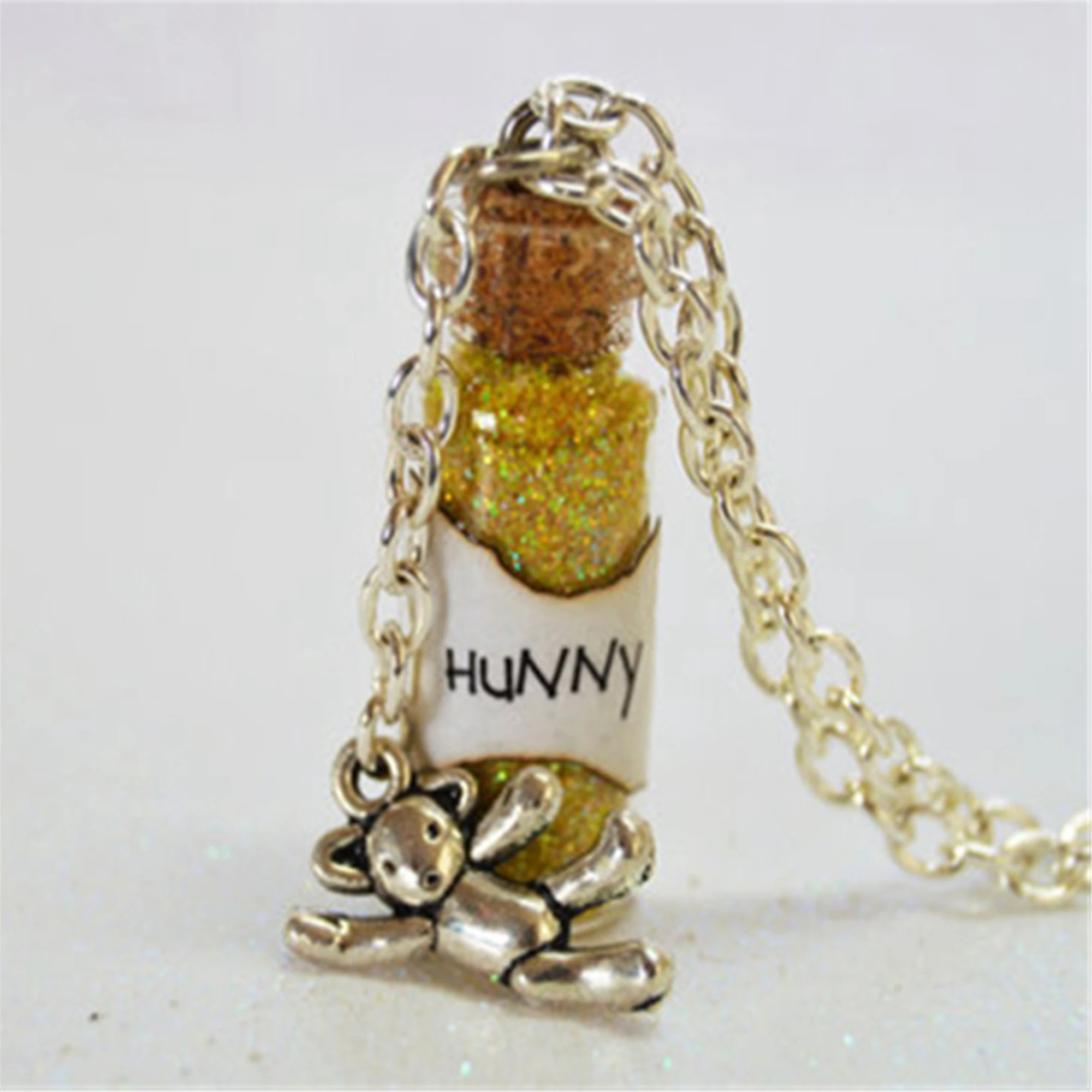 

12pcs Magical HuNnY Necklace with a Bear Charm Many Adventures of in Silver