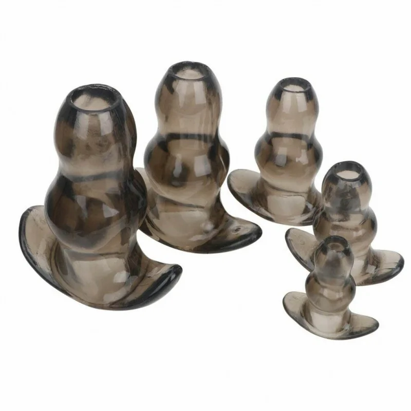 AATransparent Hollow Butt Plug Silicone Back CourtGPoint Unisex Butt Plug Vaginal Speculum Adult Sex Product