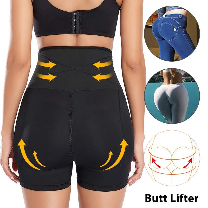 

Large size buttocks plump crotch false bottom buttocks pants with pad waist girdle belly high waist shaping panties