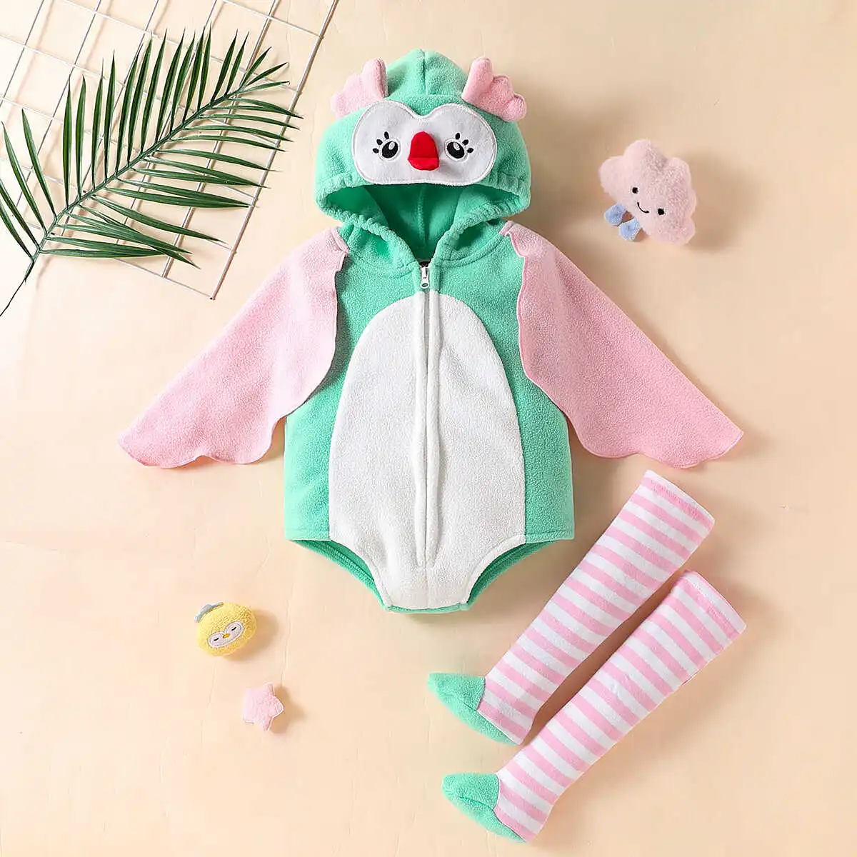 0-24M Unisex Baby Animal Costume Winter Autumn Hooded Romper Halloween Cosplay Jumpsuit Outfits Owl Outfits