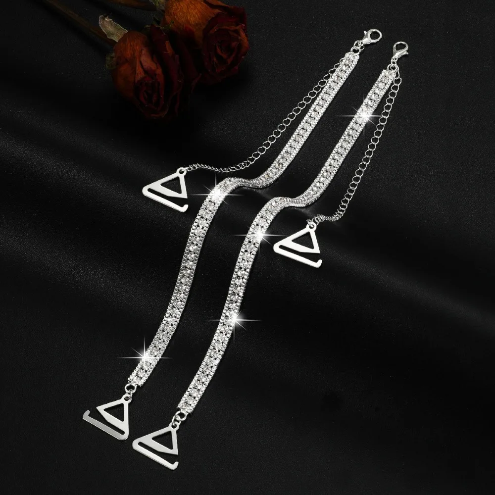 Non-Slip Rhinestone Bra Straps Sexy Off-the-shoulder Adjustable Bra Shoulder Belts Decorative Removable Bra Straps Replacement