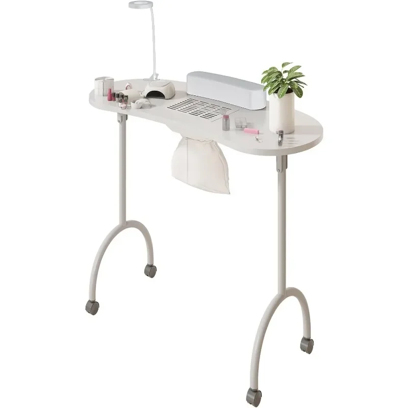 

Portable Manicure Nail Table, Foldable Manicure Table with Dust Collector Fan, LED Lamp, Professional Nail Desk