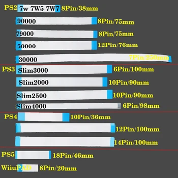 전원 스위치 리본 플렉스 케이블 FPC 커넥터 케이블, PS5, PS4, PS3, PS2 WiiuPAD 컨트롤러 플렉스, 6, 7, 8, 10, 12, 14, 18 핀, 2, 5, 10 개