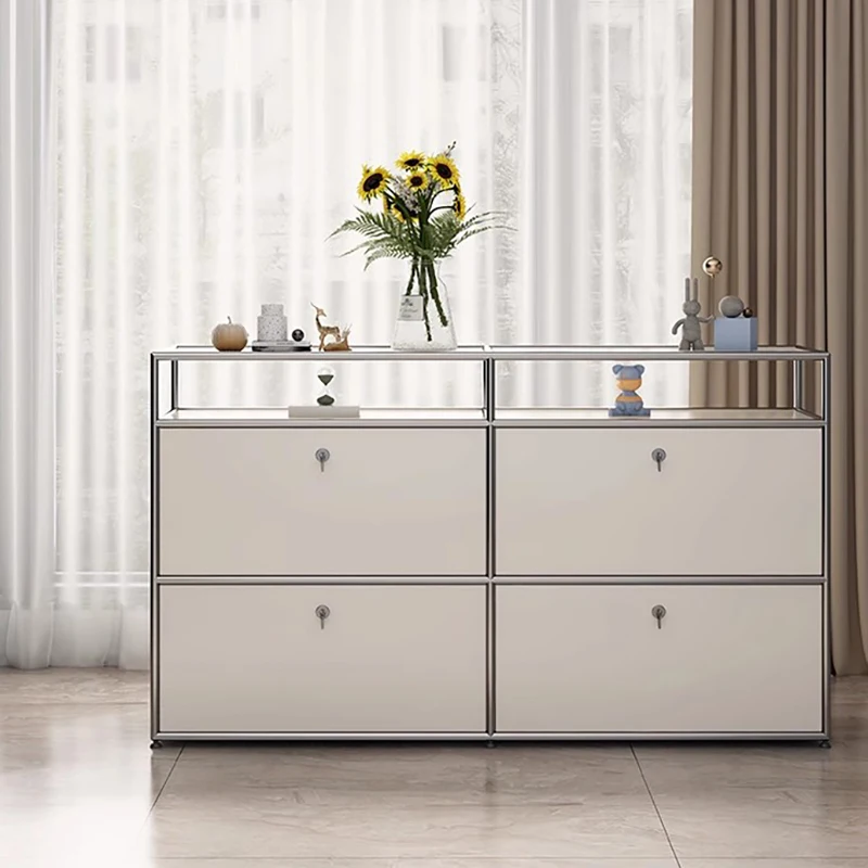 Luxury Modern Bedside Table Drawers Metal Nordic Storage Bedside Table White Home Living Room Bedroom Furniture