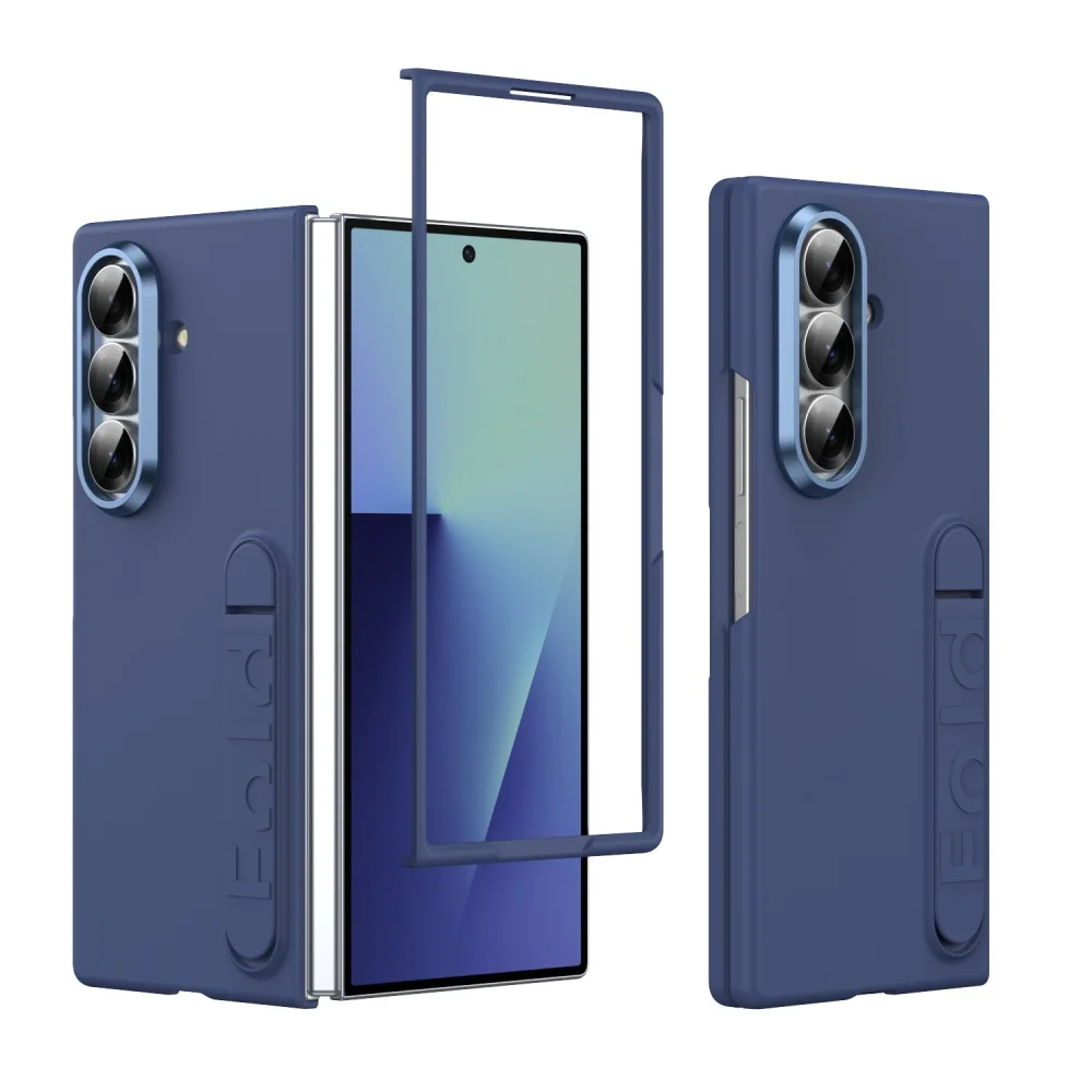 Original Folding Phone Case with Stand Cover and Tempered Glass: Durable PC Grip Design