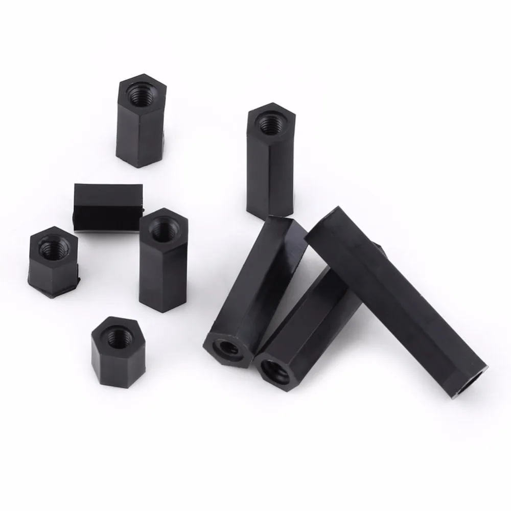 100pcs M3 8+6mm Male Female Thread Nylon Hex Standoff Spacer