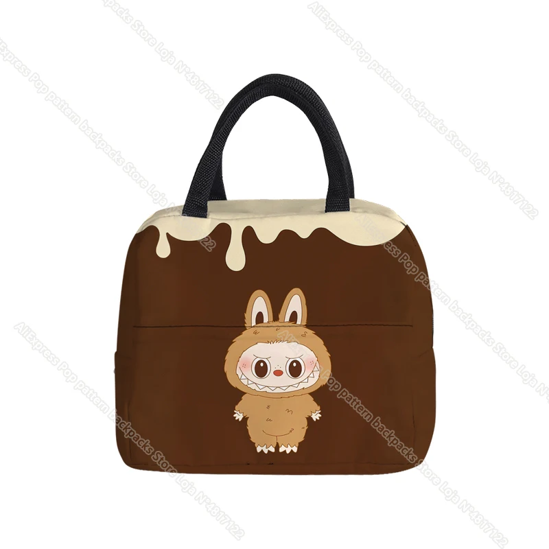 labubu Lunch Bag for Boys Kids Girls Cartoon abubu Waterproof Cooler Lunch Box Tote Insulation Package Portable