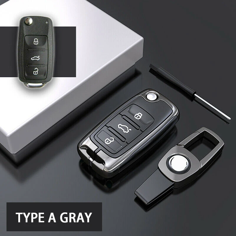 

For VW Polo Golf 7 MK7 Tiguan For Skoda Octavia Kodiaq Karoq For seat Transporter Premium High Quality Metal Car Key Fob Case