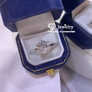 1.5 Carat Wedding Ring for Women Proposal Silver Color White Zirconia Marriage Engagement Jewelry Party Anillos Fashion CC633 1