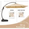 10x10 FT Patio Offset Umbrella Large Square Aluminum Cantilever Umbrella Base Included for Deck Porch 3