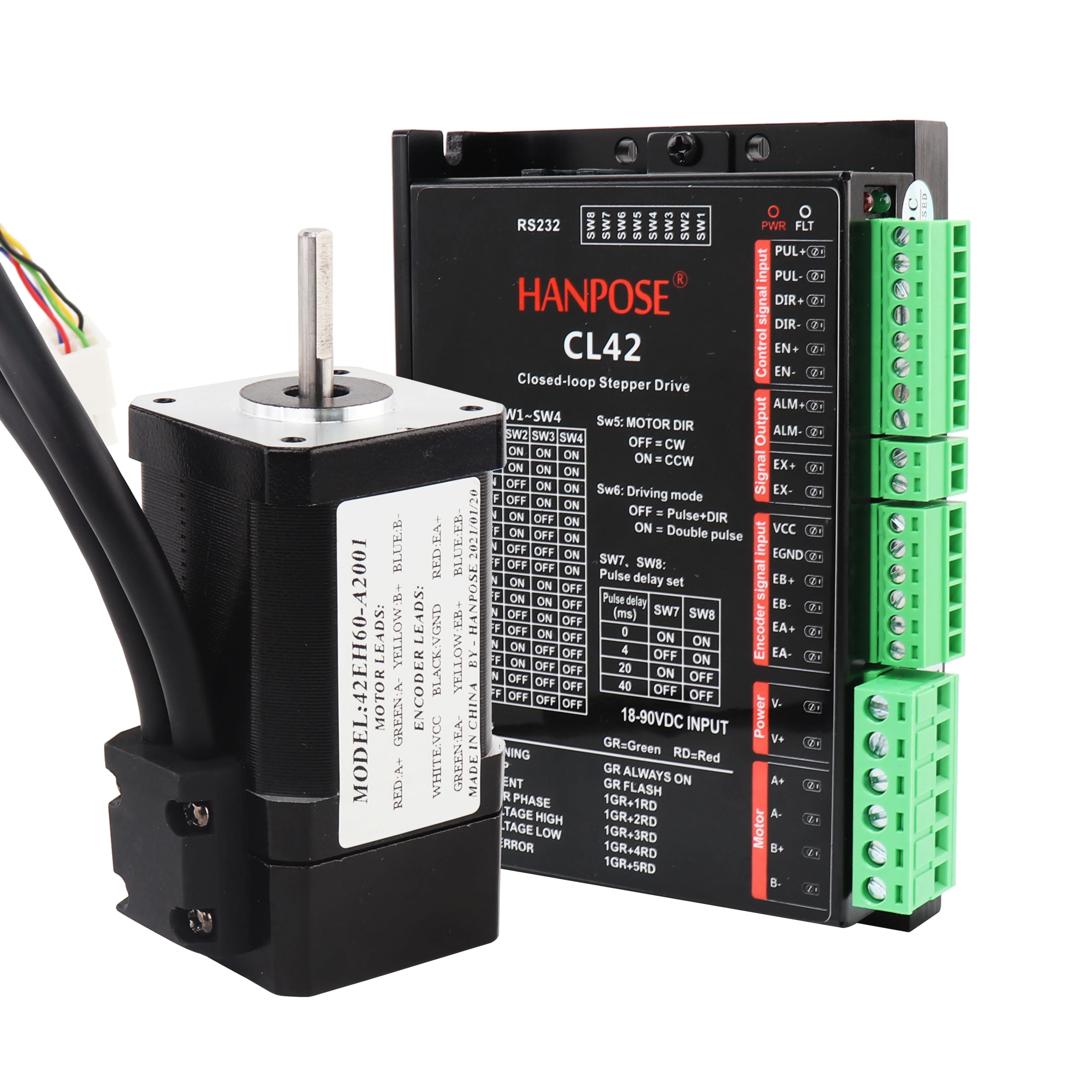 

Free Shipping NEMA17 Closed Loop motor 2.0A 0.8N.m 42EH60A 2001+CL42 sets Step-servo motor Servo Driver for 3D printer