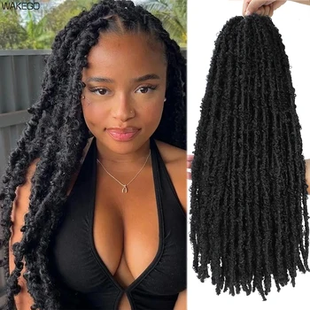 Wakego Butterfly Locs Crochet Hair 14 18 24 Inch Fausse Locks Crochet Butterfly Extensions Pre-looped Soft Locs Synthetic Braid 1