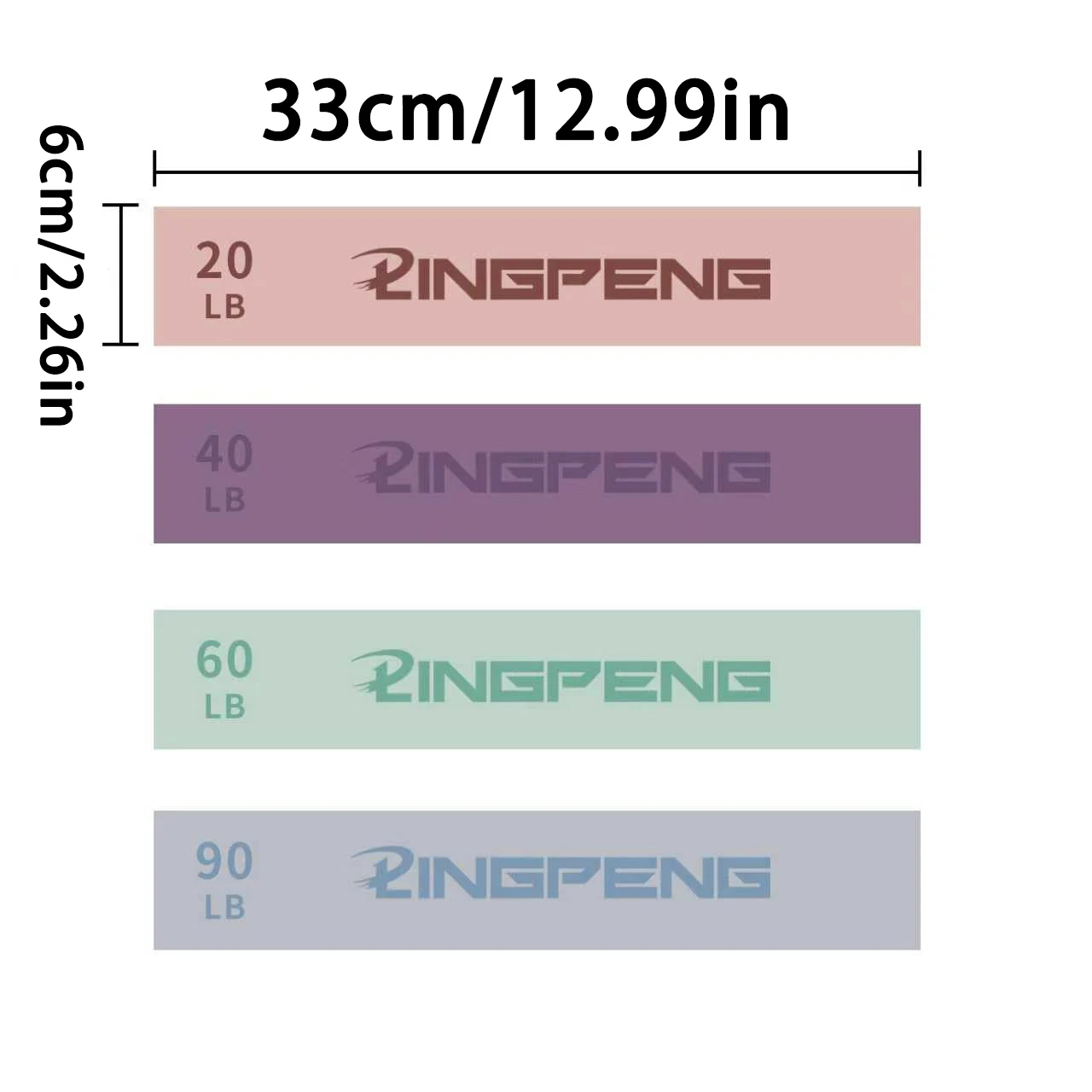 Enhanced Fitness Stretch Bands for Squats and Butt Exercises - 4 Level Resistance (20-90LBS)