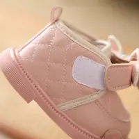 Baby girl cotton shoes princess boots baby autumn and winter cotton shoes 0-1-2 years old 3 soft sole toddler shoes 3