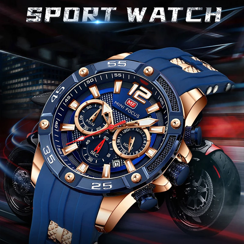 Fashion Mens	Sports Watches Luxury Quartz Wristwatches	for Men Top Brand Waterproof Chronograph Clock Elegant Military Watch