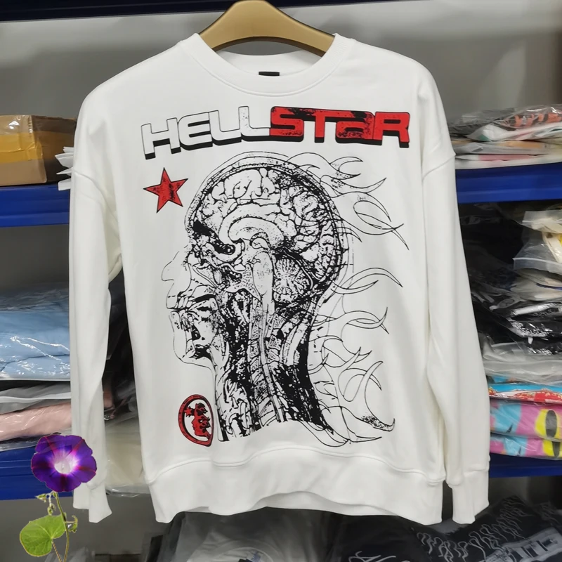 

Autumn Winter New Trend Brand Hellstar Hooded Sweatshirts Classic Black White Hoodies Multi-style Streetwear Unisex Pullovers