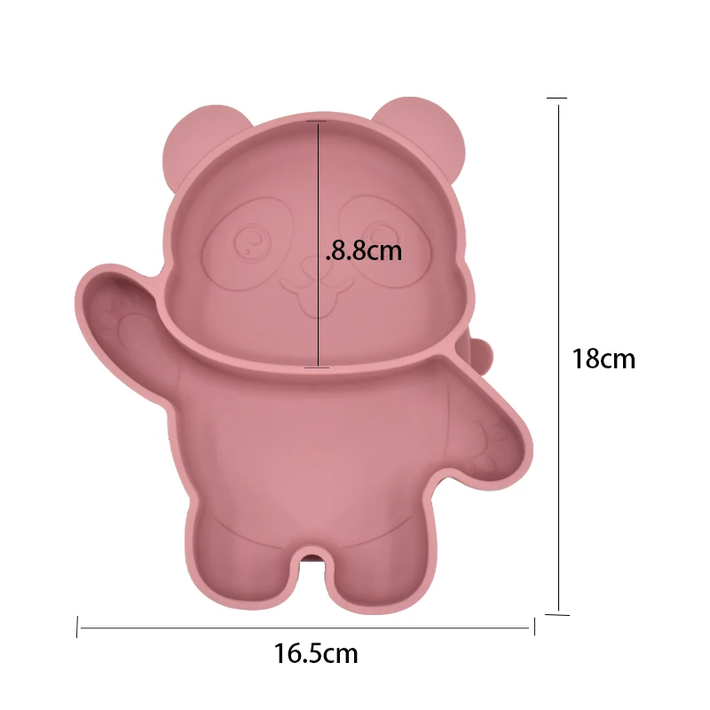 Children's Dishes Baby Silicone Sucker Bowl Baby Panda Face Dining Plate Toddle Training Tableware Kids Feeding Bowls 2