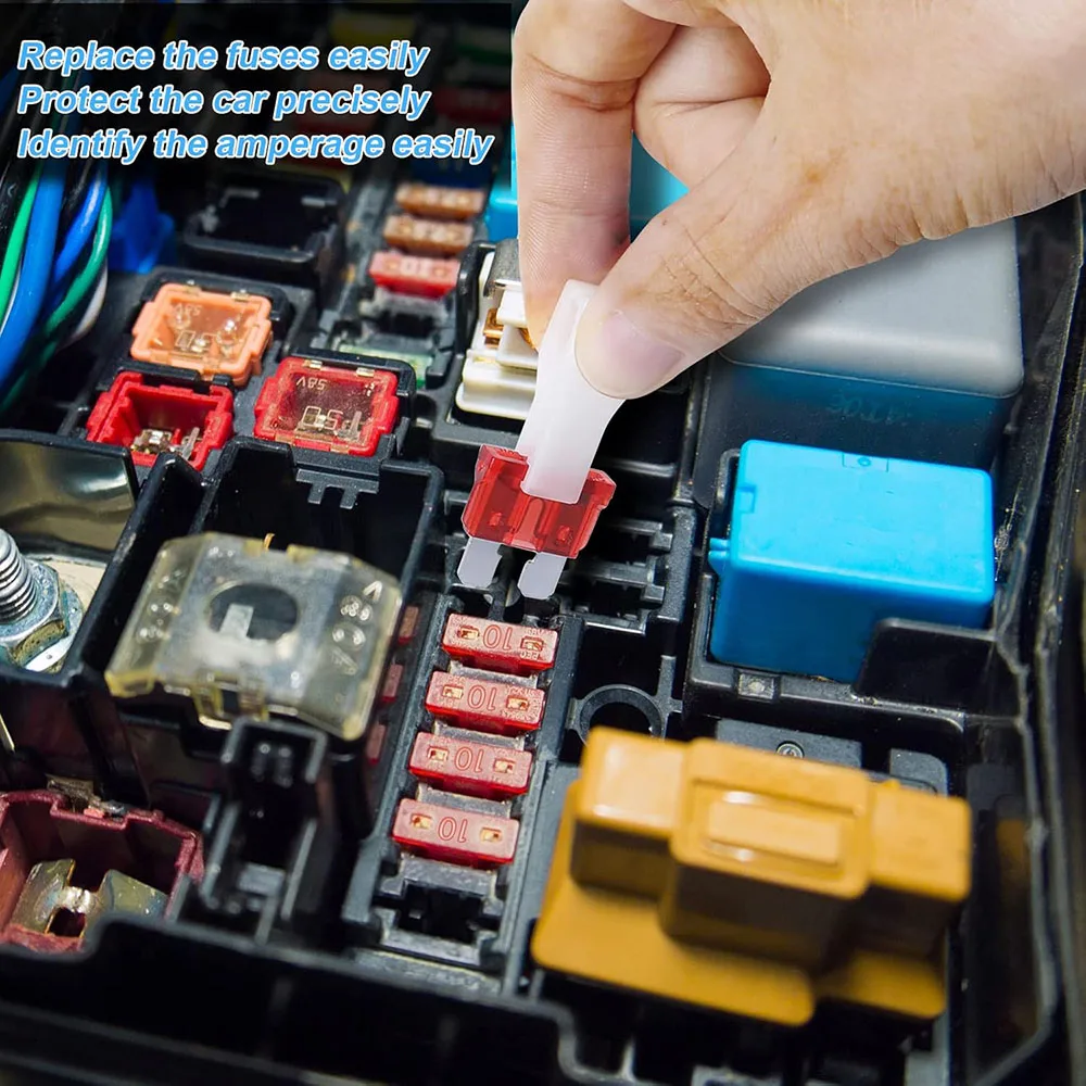 Micro Mini Car Blade Fuses, Car Fuses Assorted Auto Car Replacement Kit 2A 3A 5A 7.5A 10A 15A 20A 25A 30A 35A 40A With 1 Storage Case And 1 Fuse Clip