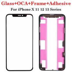 Premium Front Screen Outer Glass with OCA Frame Bezel and Adhesive Tape - High - Quality LCD External Lens Replacement (16Promax Glass Frame)