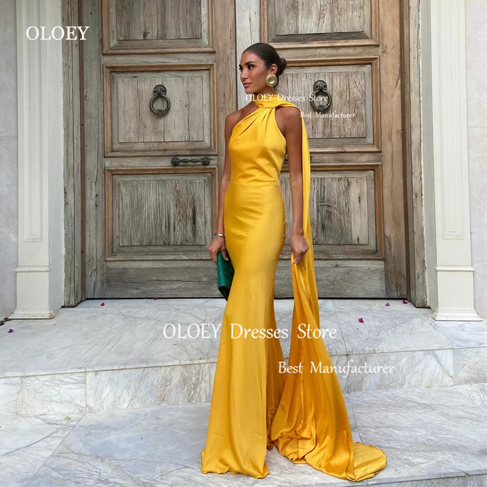 OLOEY Vestidos de Noche de sirena de sat n de seda dorada para mujer oloey-vestidos-de-noche-de-sirena-de-sat-n-de-seda-dorada-para-mujer