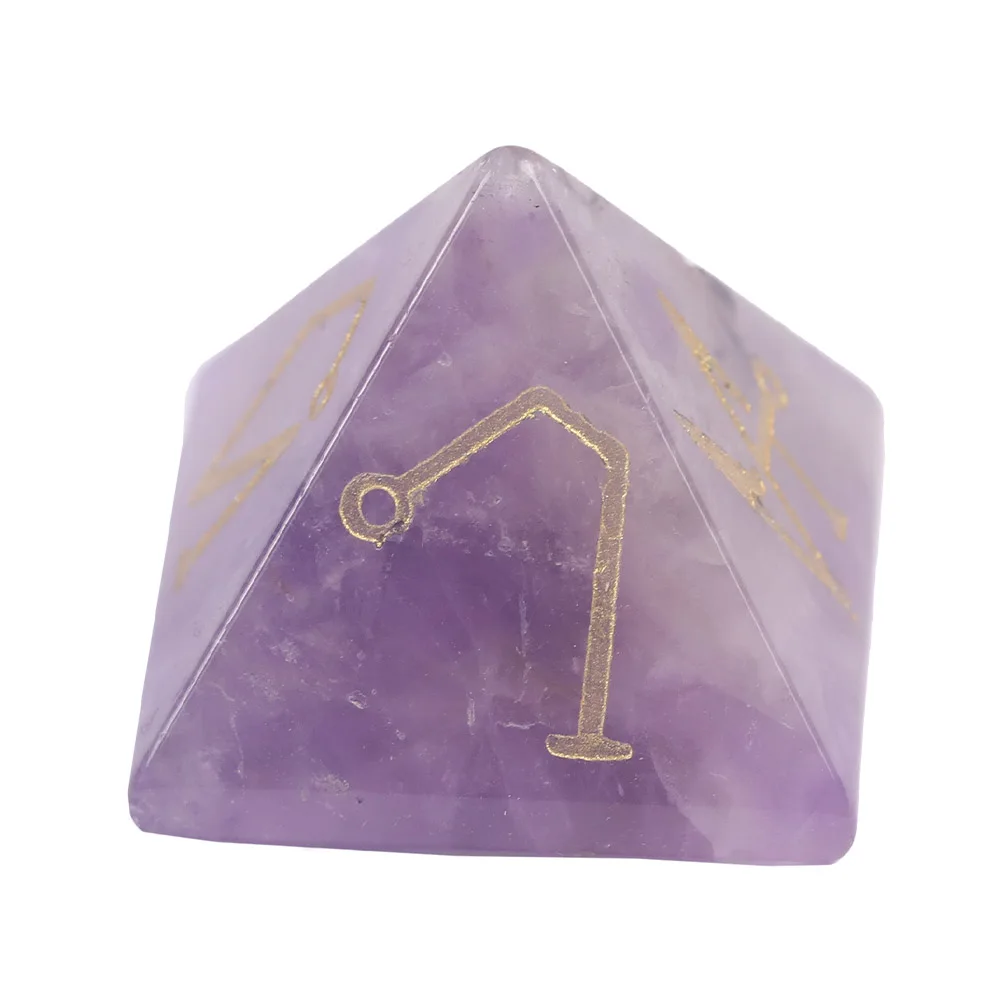 Genuine Amethyst Crystal Pyramid Energy Healing Stone Jewelry