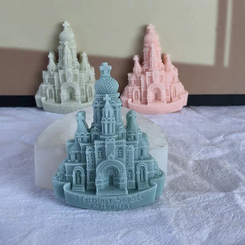 

Castle Candle Silicone Mold Fairy Building House Aromatherapy Plaster Gypsum Molds Wedding Birthday Cake Decor Tools Crafts Gift