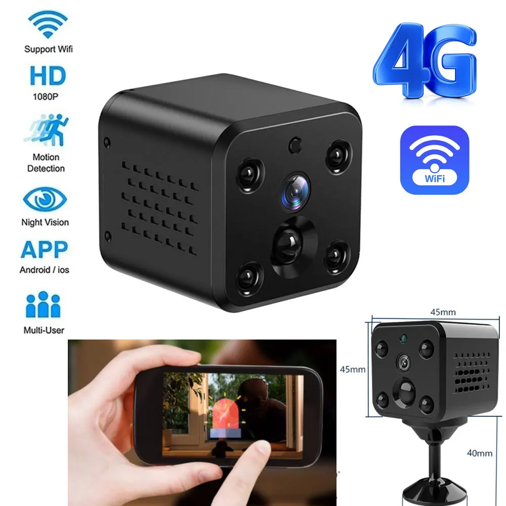 4G Sim Card Mini Security Camera 1080P Wifi Battery Two Way Audio CCTV  Camera Small Baby Monitor Wireless - AliExpress