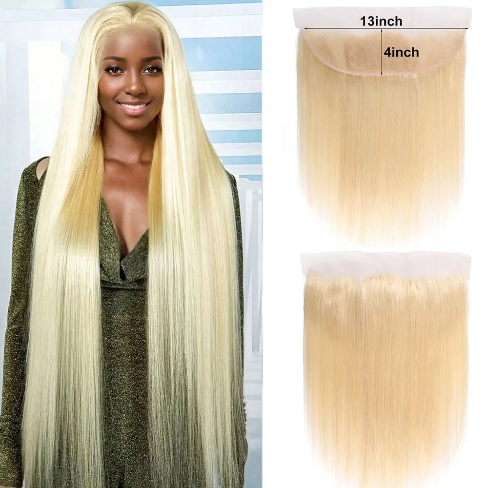 Human Hair Extensions Human Hair Closure Human Hair Lace Product Human Hair Frontal 613 Lace Frontal Blonde 13x4 4x4 613 Closure Straight Preplucked