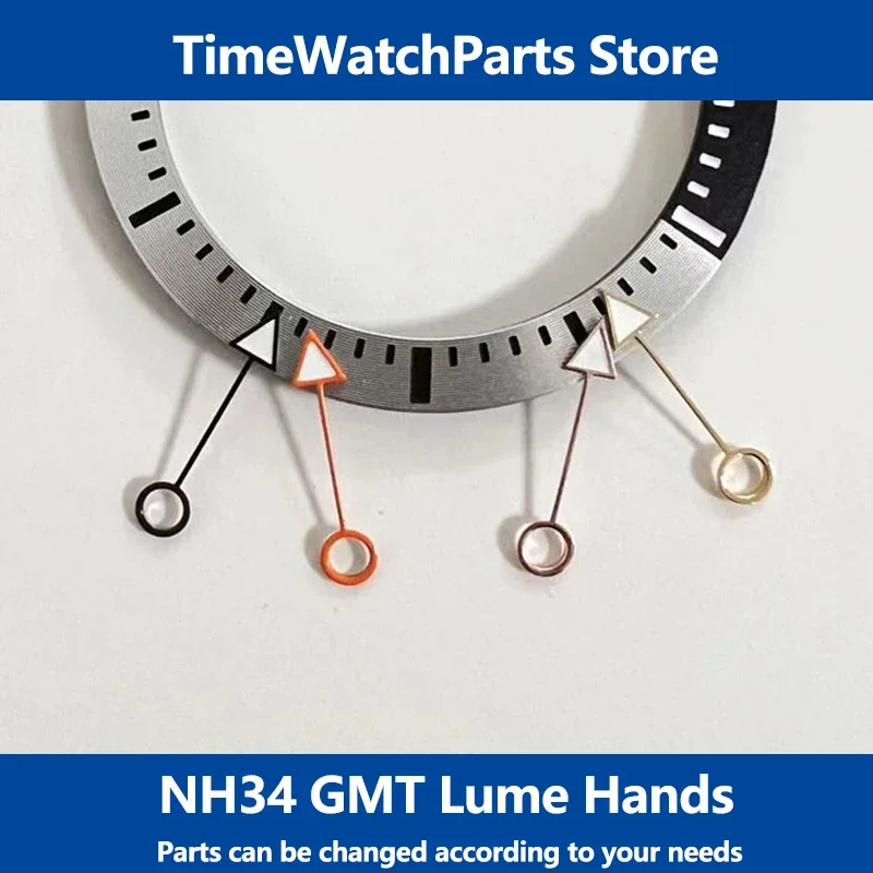 Nh34 Gmt Lancette Dell'Orologio Aghi Per Orologi Luminosi Verdi Per Nh34 Seiko Movimento Automatico Quadrante Dell'Orologio Blu Lancette Accessori Per