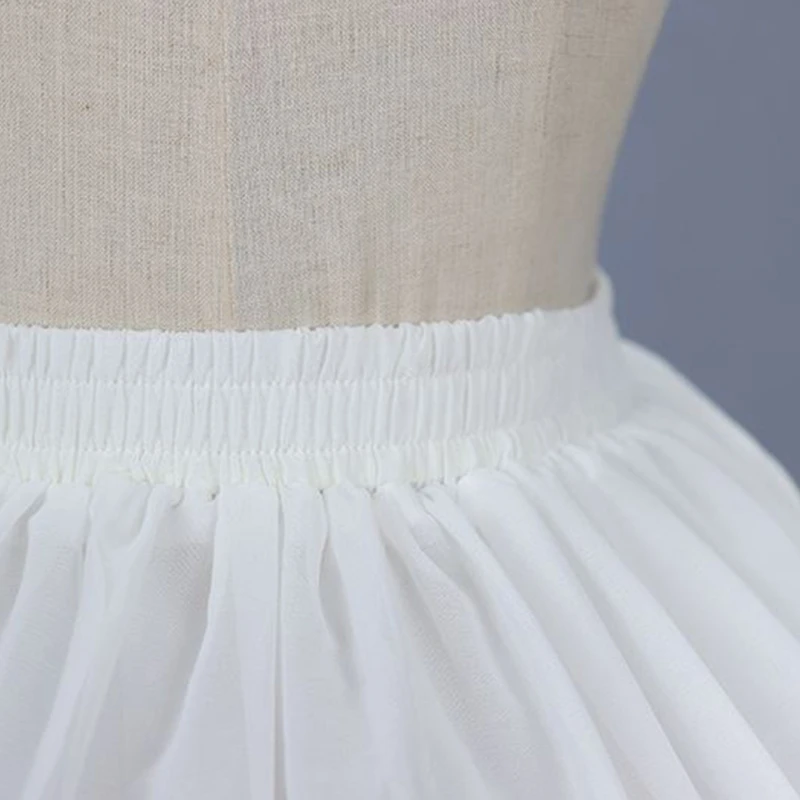 Women Lolita Skirts Crinoline Petticoat Wedding Party Underskirt Elastic Waist 2 Hoop Chiffon Gothic Skirt for Cosplay