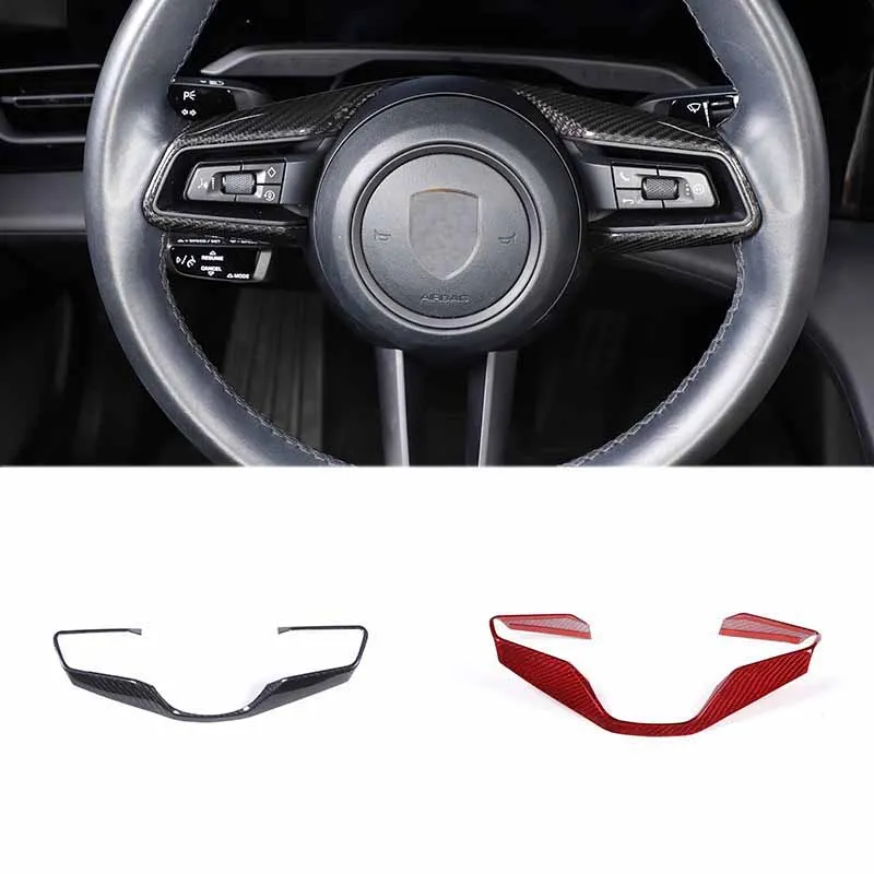 

Car Steering Wheel Decorative Frame Carbon Fiber Decorative Frame For Porsche Panamera Macan 2022 2023 Auto Accessories