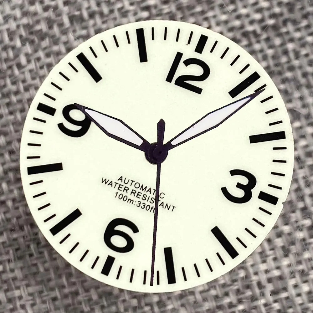 Accessorio Bliger 29Mm Quadrante Dell'Orologio Sterile Bianco Lancette Full Lume Adatto Per Nh35A Nh36A Skx Srp Miyota8215 Eta2824 Pt5000