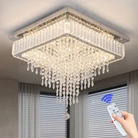 GreeLustr Modern Luxury Crystal Led Pendant Light Rain Drop Chandelier Ceiling Lamp Dining Living Room Nordic Decor Hanging