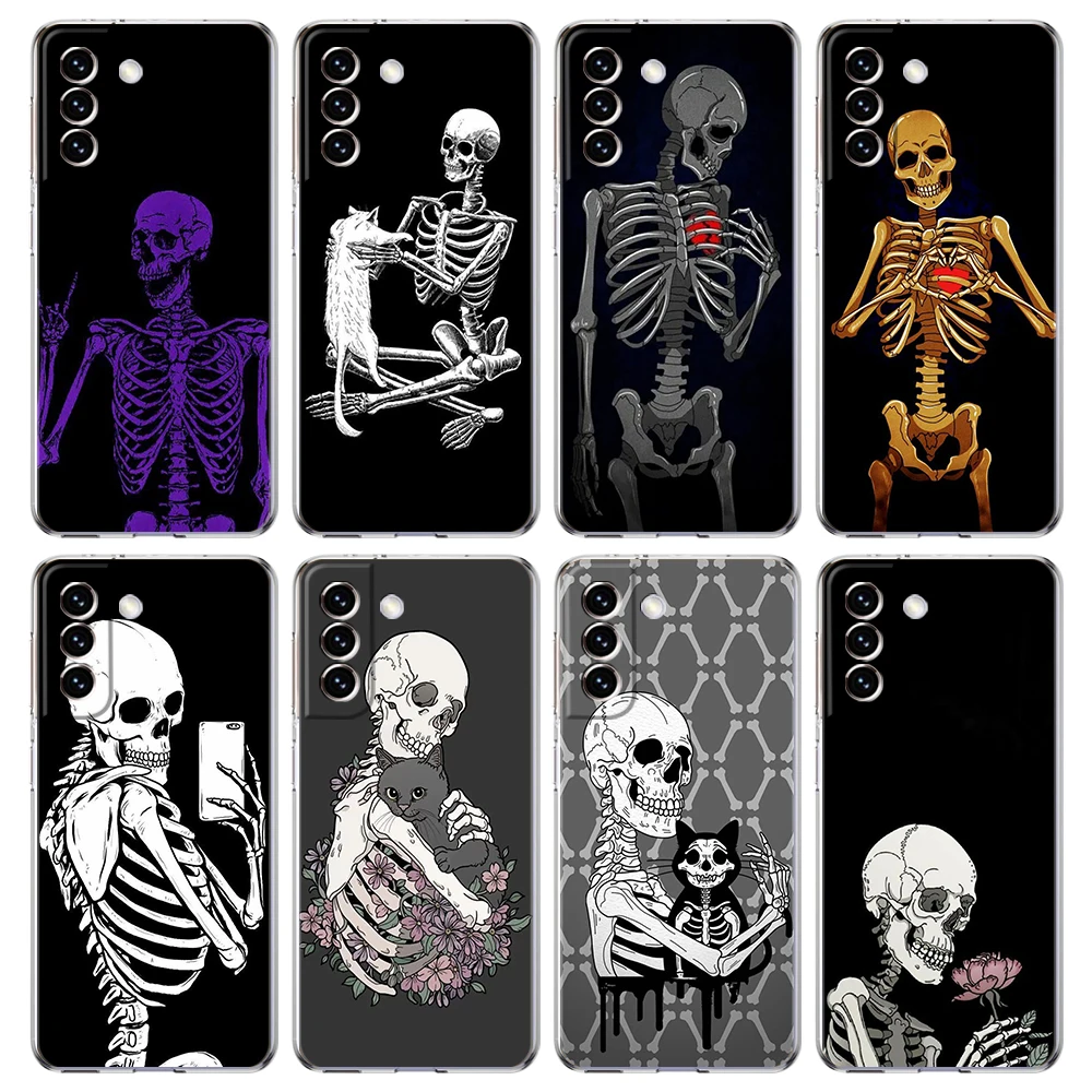 Red Love Skeleton Diagram Transparent Phone Case