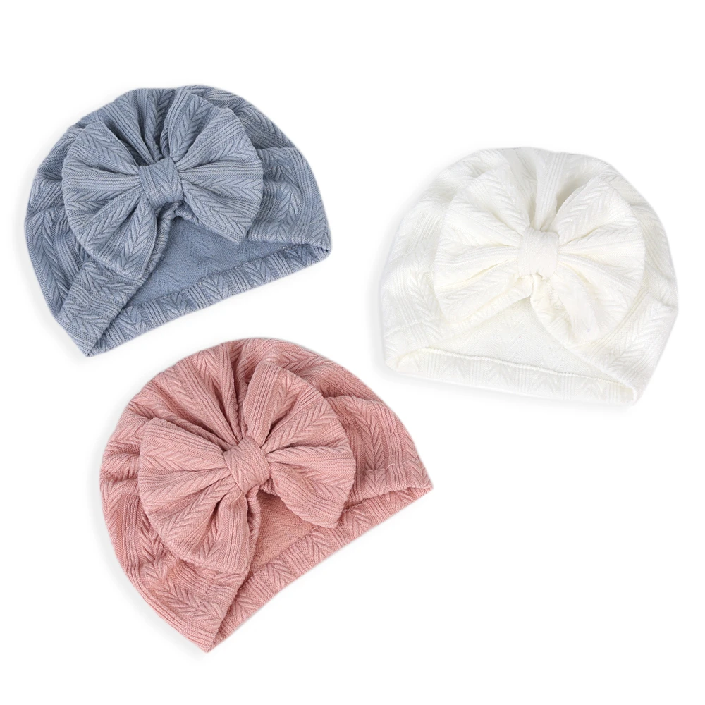 New Born Beanie with Bow Cotton Soft Bowknot Bonnet for Baby Girls Turban Hat Newborn Hospital Warm Hats Skullies Cute Headdress best baby accessories of year