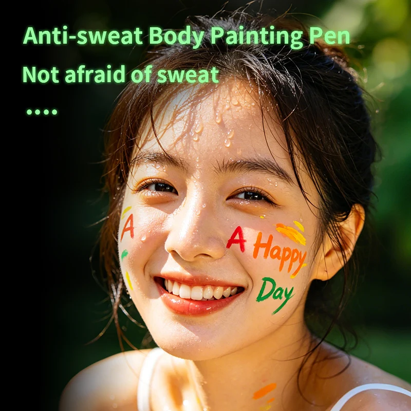 초보자를 위한 스킨 페인팅 페이스 페인트, 인체 그래피티, 10PCS 페이스 페인트 마커 펜 DIY 드로잉 소프트 브러쉬 무독성