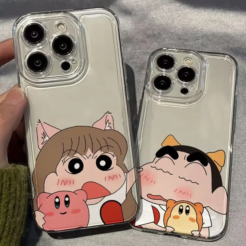 

new Crayon Shin-chan iphone phone case iphone 15 14 13promax Fall prevention transparent Couple phone case Anime Children gifts